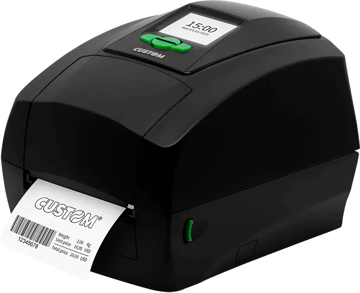 Custom D4 202, Direkt Wärme/Wärmeübertragung, POS-Drucker, 203 x 203 DPI, 5 ips, 0.06 - 0.2 µm, 12,7 cm 911MK020100333