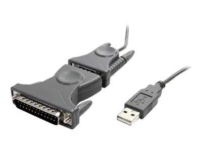 StarTech USB 2.0 auf Seriell RS232 / DB9 / DB25 Adapterkabel - St/St - USB zu Seriell Adapter/ Konverter Kabel - Serieller Adapter - USB 2.0 - Grau