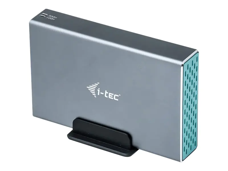 i-Tec MySafe - Speichergehäuse mit Netzanzeige - 2.5" (6.4 cm) - 2 Sender/Kanal - SATA 6Gb/s - RAID RAID 0, 1, JBOD - USB-C, Thunderbolt 3 - Grau, Blau
