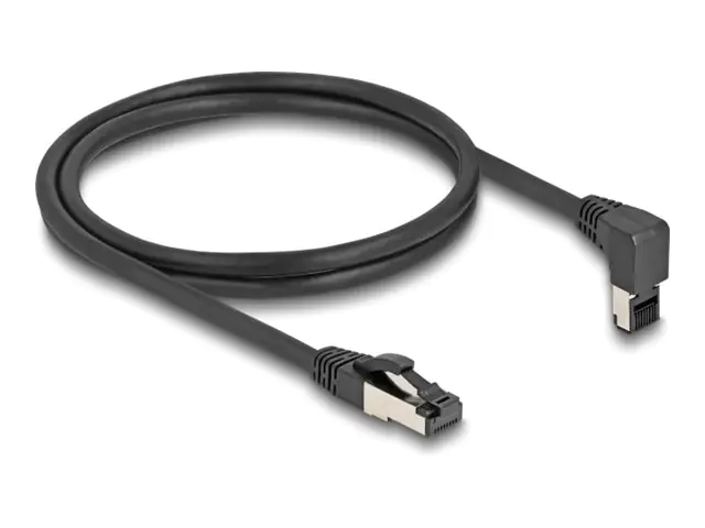 Delock RJ45 Netzwerkkabel Cat.8.1 S/FTP 90° oben gewinkelt gerade 1 m - Netzwerk - CAT 8