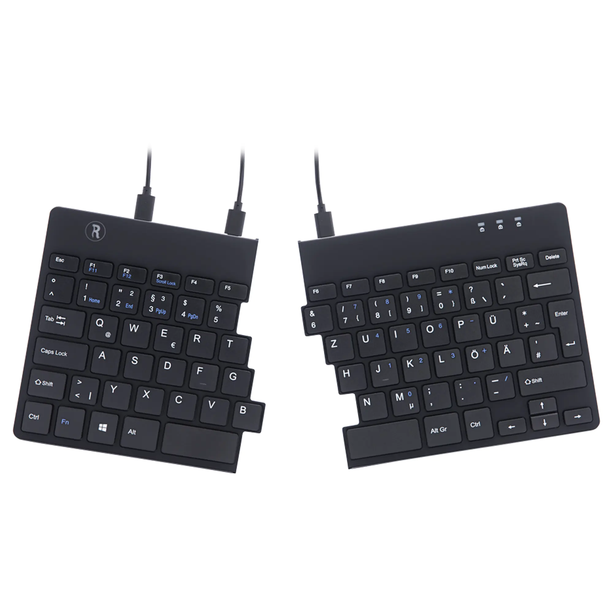 R-Go Split Ergonomische Tastatur, QWERTZ (DE), schwarz, drahtgebundenen - Tastatur - USB - QWERTZ - Deutsch - Schwarz R-Go Split Ergonomische Tastatur, QWERTZ (DE), schwarz, drahtgebundenen - Tastatur - USB - QWERTZ - Deutsch - Schwarz
