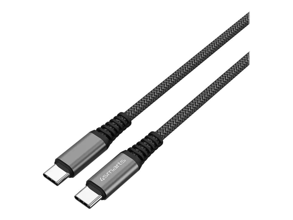 4smarts PremiumCord - USB-Kabel - 24 pin USB-C (M) zu 24 pin USB-C (M) - USB 2.0 - 20 V - 5 A - 1.5 m - USB-Stromversorgung (100 W) - Schwarz 4smarts PremiumCord - USB-Kabel - 24 pin USB-C (M) zu 24 pin USB-C (M) - USB 2.0 - 20 V - 5 A - 1.5 m - USB-Stromversorgung (100 W) - Schwarz