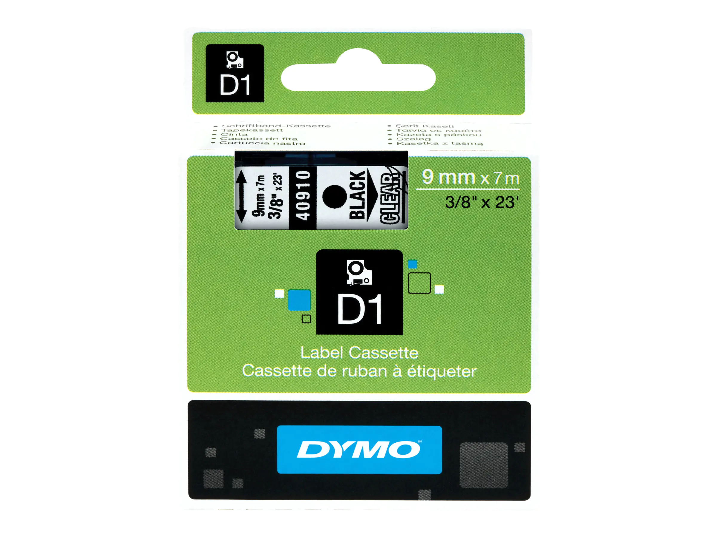 DYMO Schriftbandkassette D1 S0720670 9mmx7m schwarz auf transp.