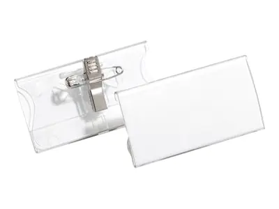 Durable Namensschild - für 40 x 75 mm - Clip, Nadel - durchsichtig (Packung mit 25) 8121-19