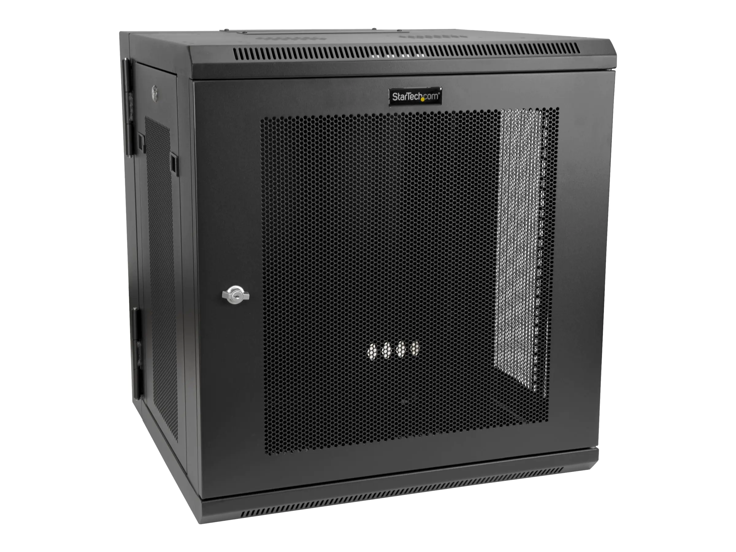 StarTech 12HE wandmontage Server Rack - bis zu 43cm tief - Gehäuse mit Scharnier - Netzwerkschrank - Server Schrank - Schrank für Rack-Gehäuse - geeignet für Wandmontage - Schwarz - 12U