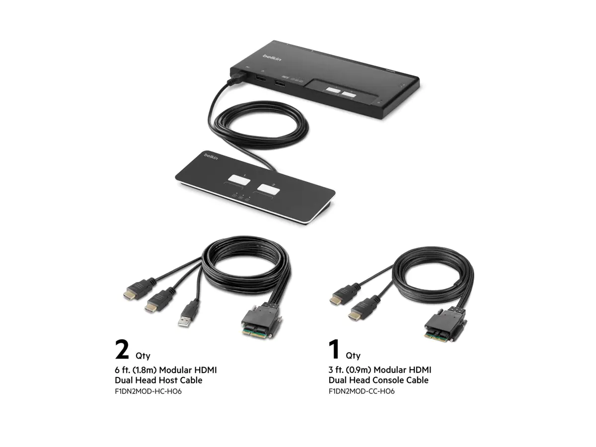 Belkin Modular Secure Dual Head - KVM-Switch F1DN202MOD-HH-4