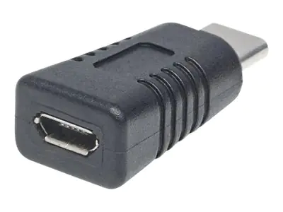 IC Intracom Manhattan USB-C to Micro-USB Adapter, Male to Female, 5 Gbps (USB 3.2 Gen1 aka USB 3.0)