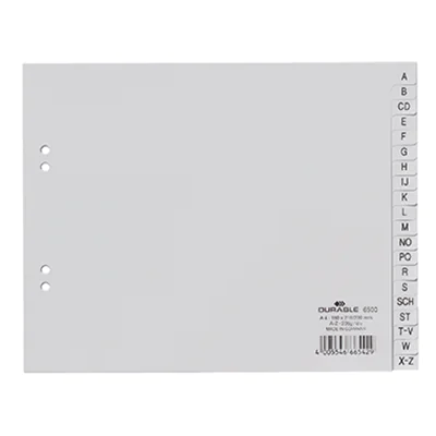 DURABLE Register 650010 DIN A4 teildeckend A-Z 20teilg PP grau DURABLE Register 650010 DIN A4 teildeckend A-Z 20teilg PP grau
