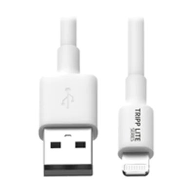 Eaton Tripp Lite Series USB-A to Lightning Sync/Charge Cable (M/M) - MFi Certified, White, 3 ft. (0.9 m) - Daten-/Netzkabel - USB männlich zu Lightning männlich - 1 m - weiß - für P/N: CSCXB16USB, CSCXS16USB, MR229USB, MR248USBG, U280-001-C2, U442-DOCK30