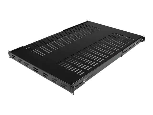 StarTech Server Rack Shelf - 1U - Adjustable Mount Depth - Heavy Duty - Rack - Regal - Schwarz - 1U - 48.3 cm (19") - für P/N: RK1233BKM, RK2433BKM, RK2537BKM, RK3236BKF, RK4236BKB, RK4242BK24, RK4242BK30