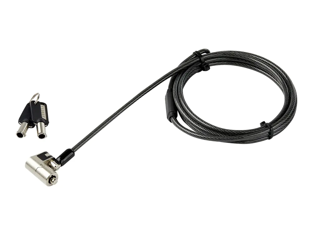 StarTech Laptopschloss mit 2m Kabel (mit Schlüssel, für K-Slot, Nano, Wedge Slot, Stahlkabel, Push-to-Lock Taste, Kabelschloss) - Sicherheitskabelschloss - 2.03 m