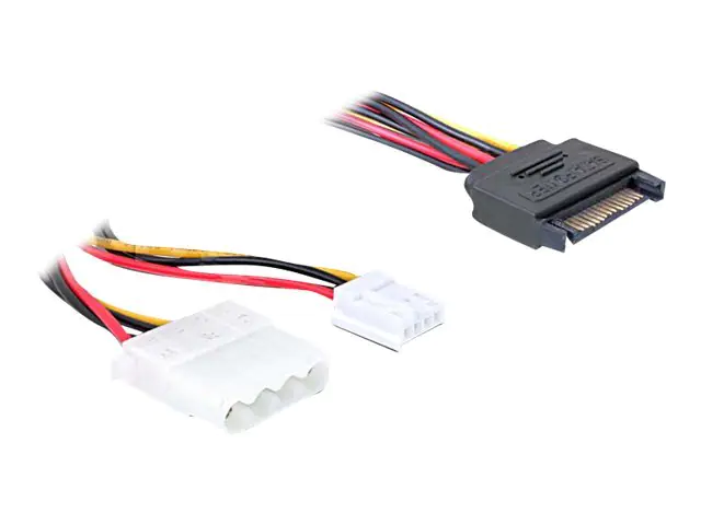Delock Netzteil - SATA-Stromstecker (M) zu interne Stromversorgung, 4-polig, 4-Pin-Mini-Stromversorgungsstecker (W) 65227
