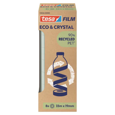 tesa® Klebefilm Eco & Crystal 19 mm x 33 m (B x L) einseitig klebend ohne Lösungsmittel Acrylat transparent 8 St./Pack. tesa® Klebefilm Eco & Crystal 19 mm x 33 m (B x L) einseitig klebend ohne Lösungsmittel Acrylat transparent 8 St./Pack.