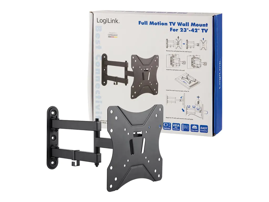 LogiLink - Klammer für LCD TV - fester, kaltgepresster Stahl - Bildschirmgröße: 58.4-106.7 cm (23"-42") - Wandmontage