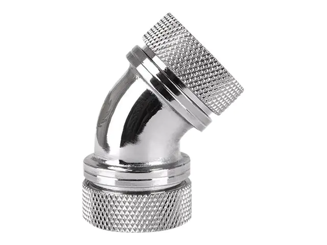 Thermaltake Pacific G1/4 PETG Tube 45-Degree Dual Compression - Flüssigkühlsystemarmatur - Chrom