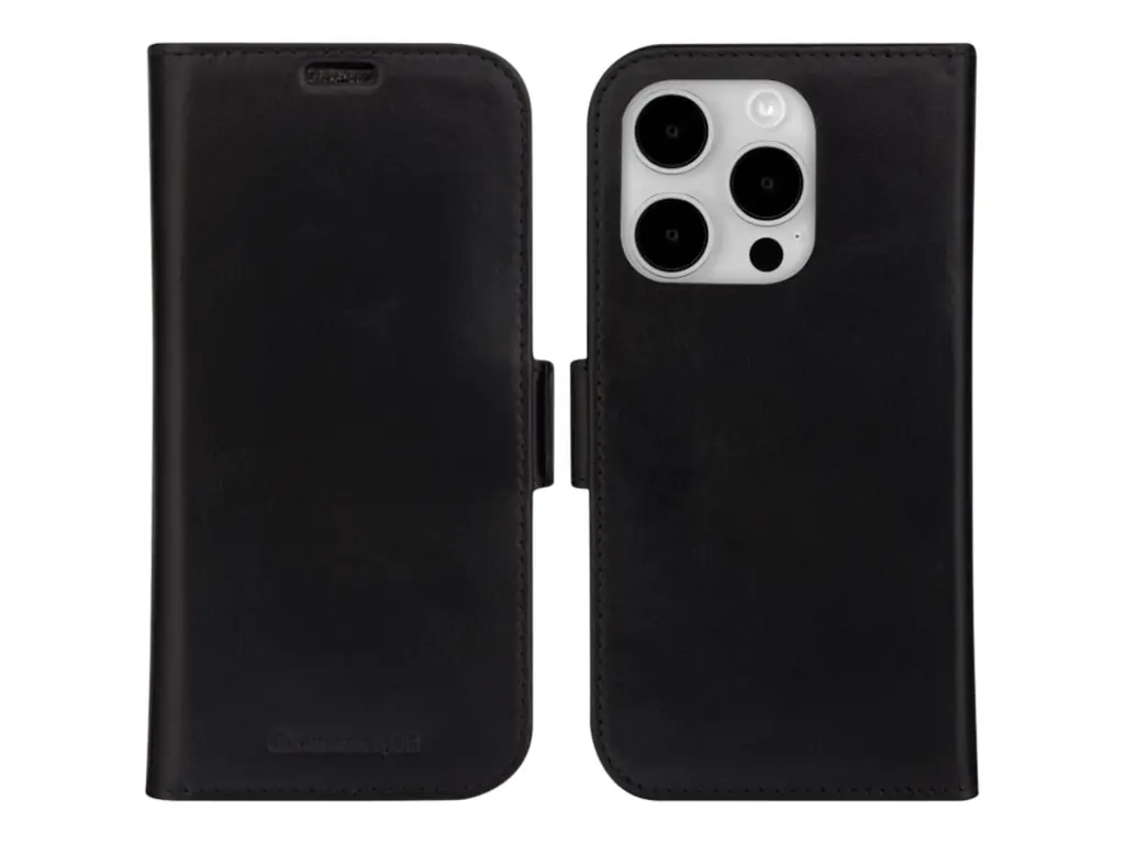 dbramante1928 Lynge - Flip-Hülle für Mobiltelefon - genarbtes Leder - Schwarz - für Apple iPhone 15 Pro