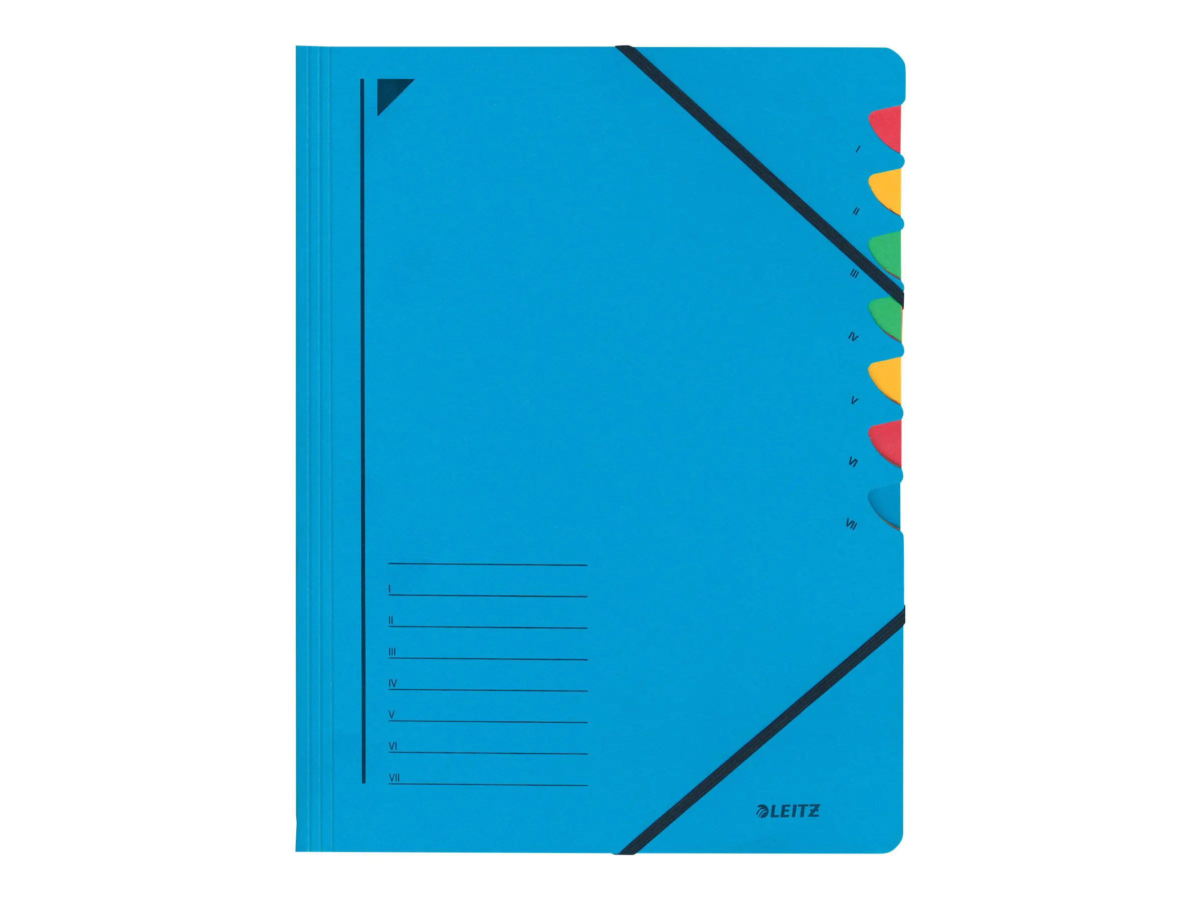 Leitz Ordnungsmappe 39070035 DIN A4 7Fächer farbig Karton blau