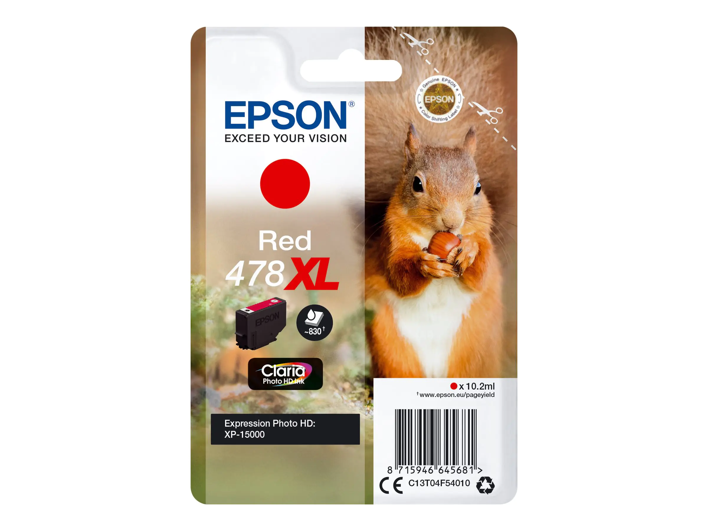 Epson 478XL - 10.2 ml - mit hoher Kapazität - Rot - Original - Tintenpatrone - für Expression Home HD XP-15000