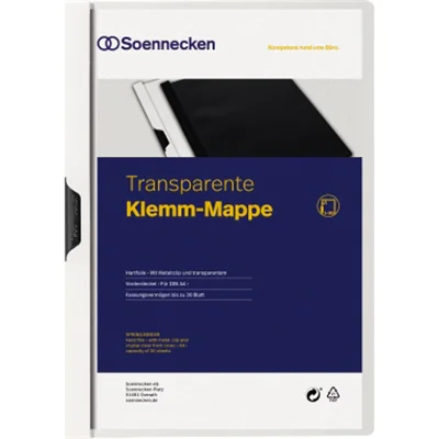 Soennecken Klemmmappe 3314 DIN A4 bis 30Blatt PVC weiß Soennecken Klemmmappe 3314 DIN A4 bis 30Blatt PVC weiß