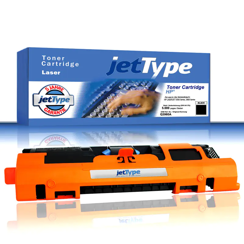 jetType Toner kompatibel zu HP Q3960A 122A schwarz 5.000 Seiten 1 Stück jetType Toner kompatibel zu HP Q3960A 122A schwarz 5.000 Seiten 1 Stück