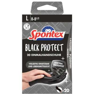 Spontex Einweghandschuhe Black Protect 8 Nitril schwarz 20 St./Pack. Spontex Einweghandschuhe Black Protect 8 Nitril schwarz 20 St./Pack.