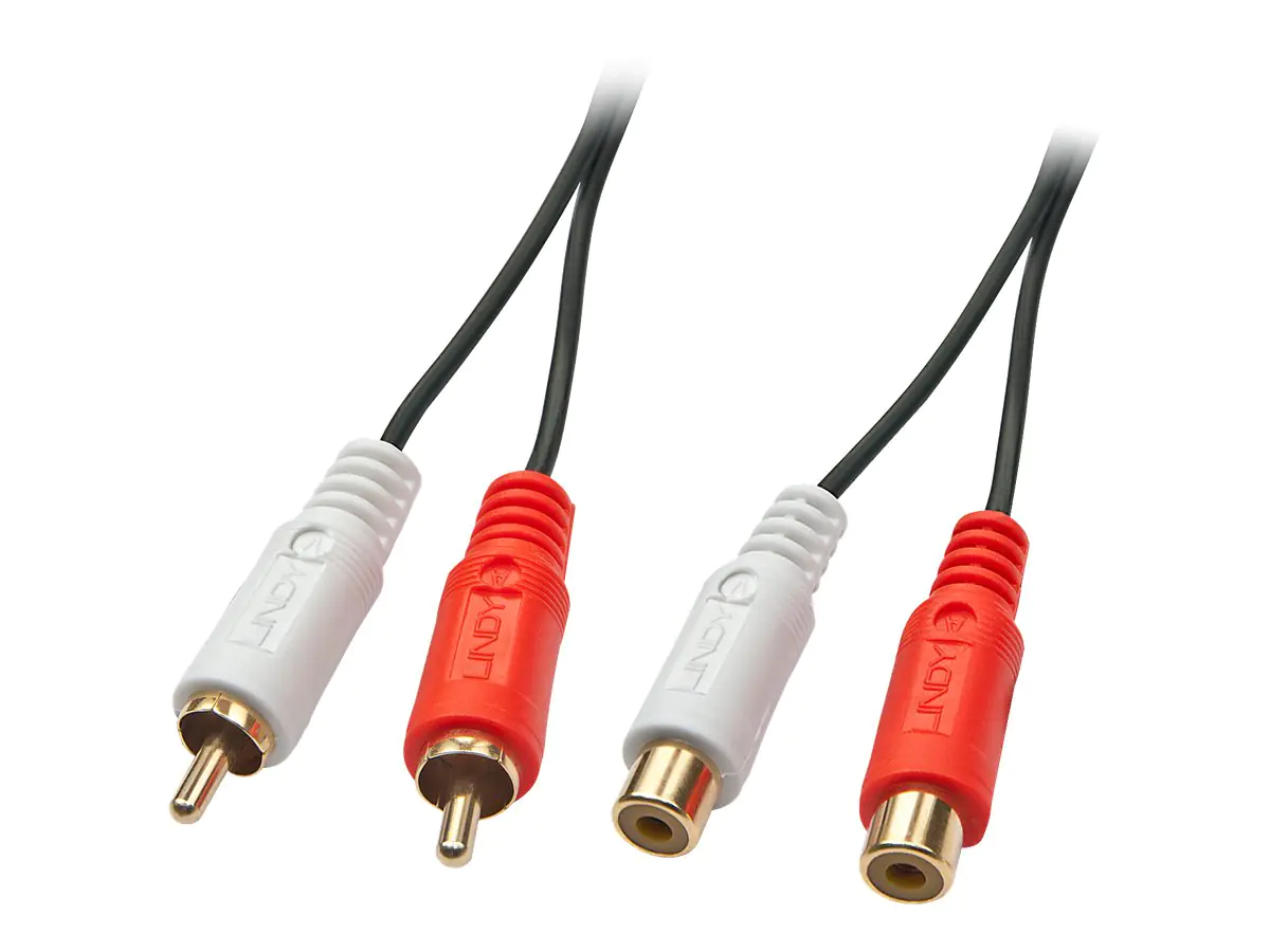 Lindy Premium - Audioverlängerungskabel - RCA x 2 (M) bis RCA x 2 (W) - 5 m