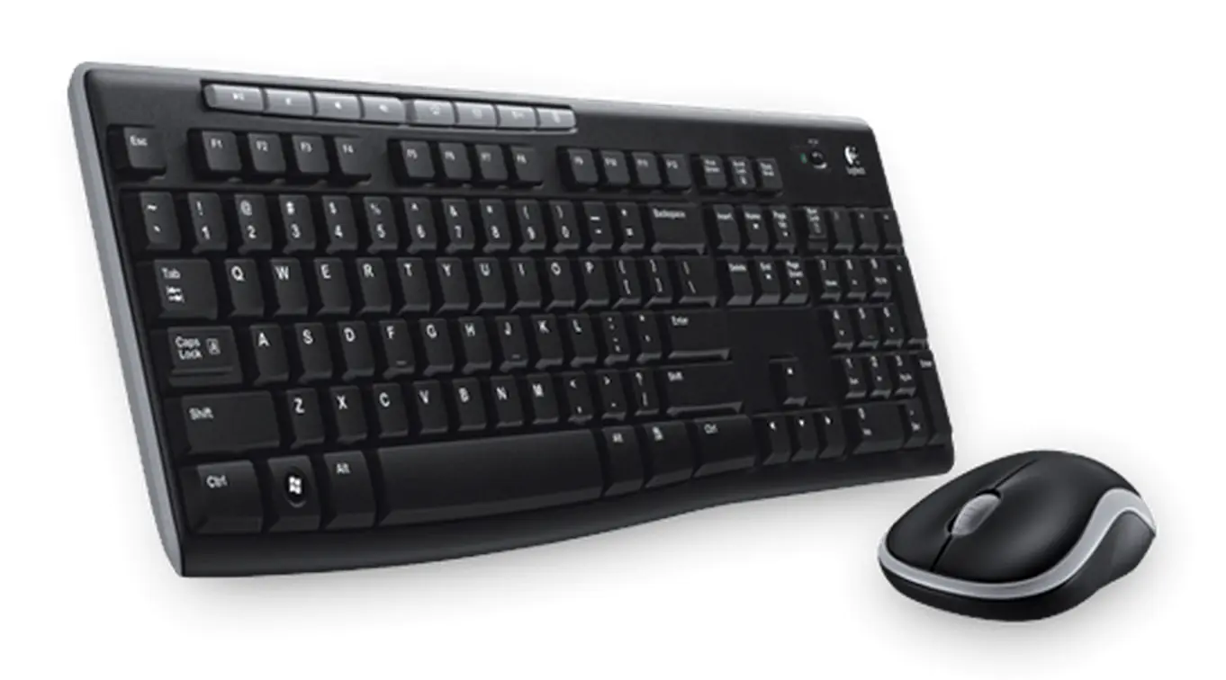 Logitech Wireless Combo MK270 - Volle Größe (100%) - Kabellos - RF Wireless - Schwarz - Maus e
