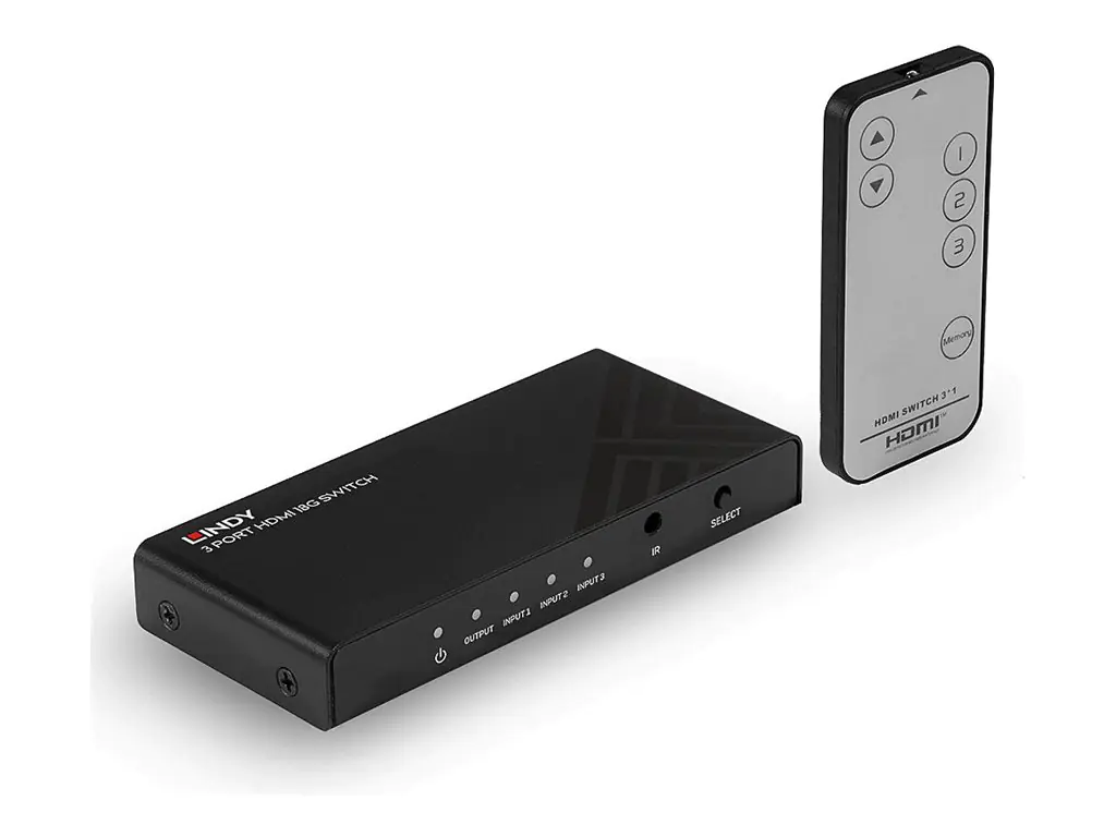 Lindy 3 Port HDMI 18G Switch - Video/Audio-Schalter 38232