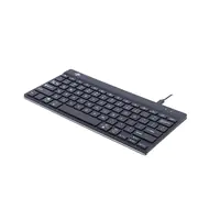 R-Go Ergonomische Tastatur Compact break - Tastatur - Multi-Device - kabellos - Bluetooth - QWERTZ - US-Englisch - Schwarz