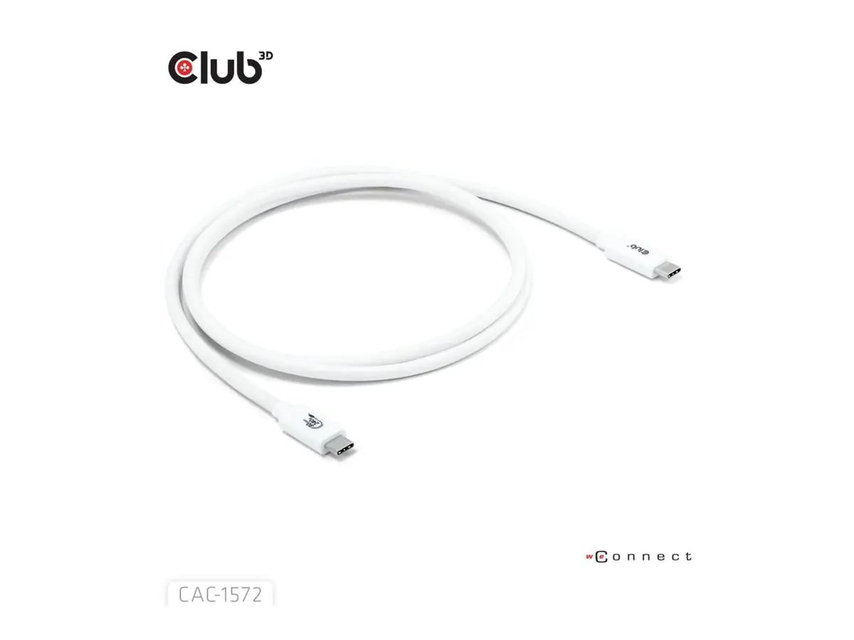 Club 3D Kabel USB C zertifi. PD240W/8K240Hz/80Gbps 1.2m weiß retail - Kabel - D