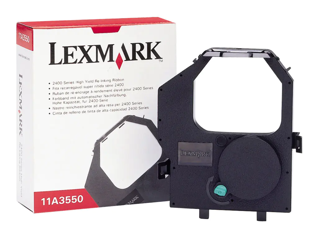 Lexmark Farbband 11A3550 Nylon schwarz 8 Mio Zeichen High-Capacity, mit Nachtränksystem