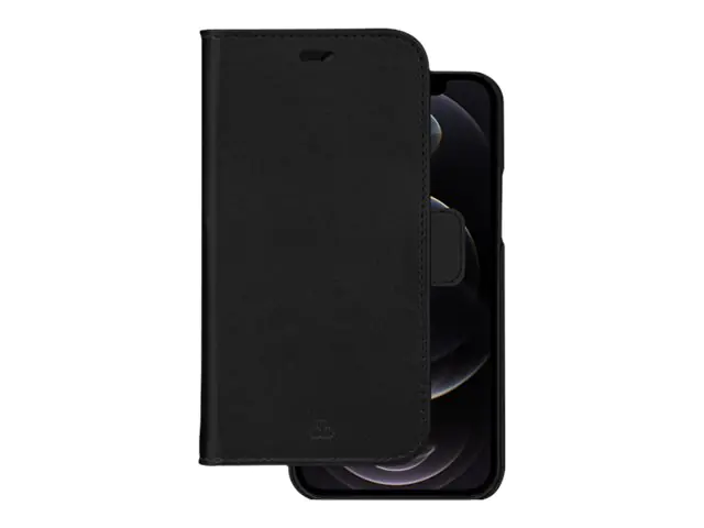 dbramante1928 Stockholm - Flip-Hülle für Mobiltelefon - veganes Leder - Schwarz - für Apple iPhone 12, 12 Pro