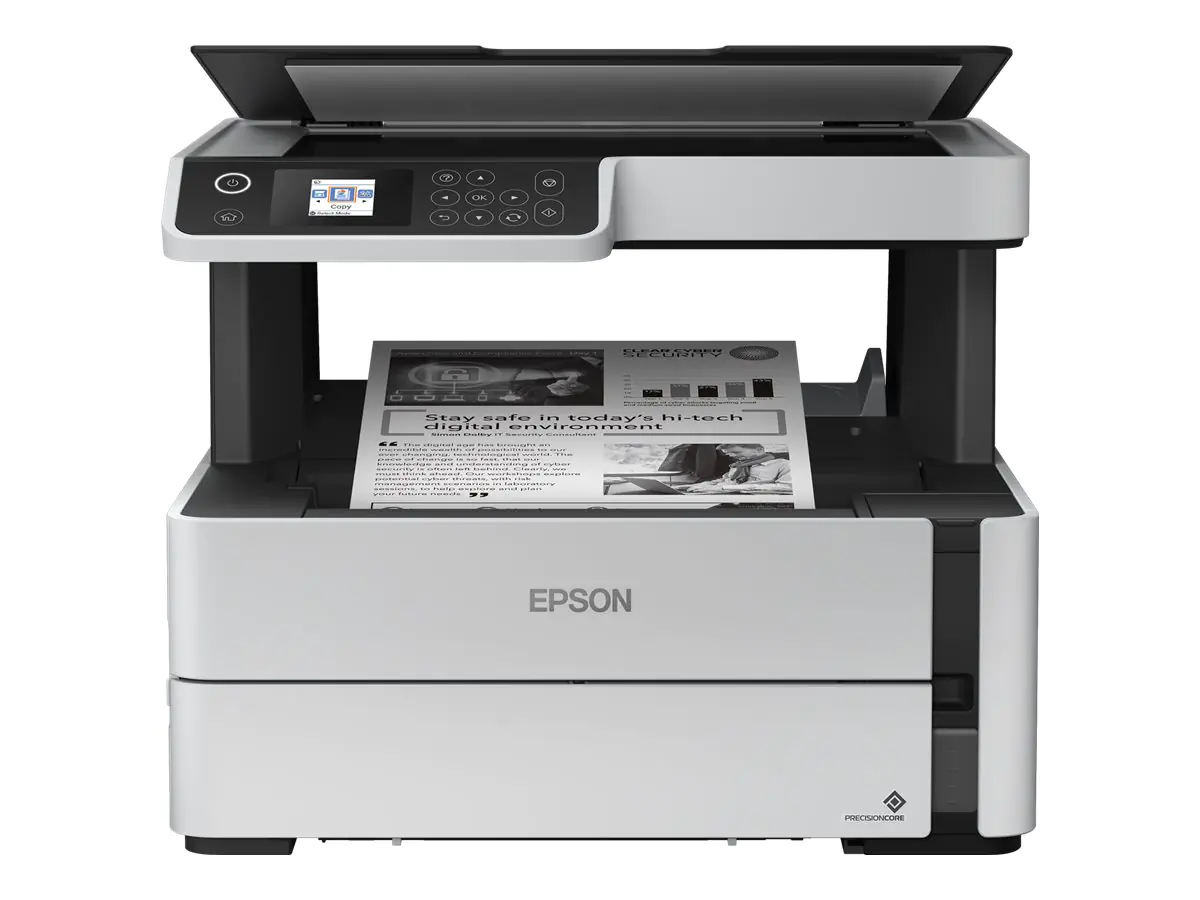 Epson EcoTank ET-M2170 - Multifunktionsdrucker - s/w - Tintenstrahl - nachfüllbar - A4/Legal (Medien) - bis zu 20 Seiten/Min. (Drucken) - 250 Blatt - USB, LAN, Wi-Fi - weiß