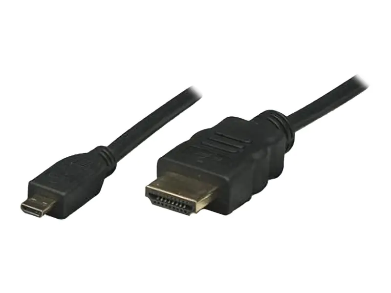 TECHly - Highspeed - HDMI-Kabel mit Ethernet - HDMI männlich zu 19 pin micro HDMI Type D männlich - 3 m - doppelt abgeschirmtes Twisted-Pair-Kabel - Schwarz - 4K Unterstützung, 1080p-Unterstützung