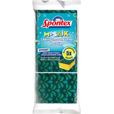 Spontex 19411056, Grün, Gelb, Rechteckig, Küche, Handwäsche, Muster, 86 mm