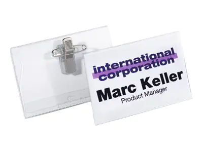DURABLE Namensschild 815719 40x75mm Kombiklemme tr 50 St./Pack.