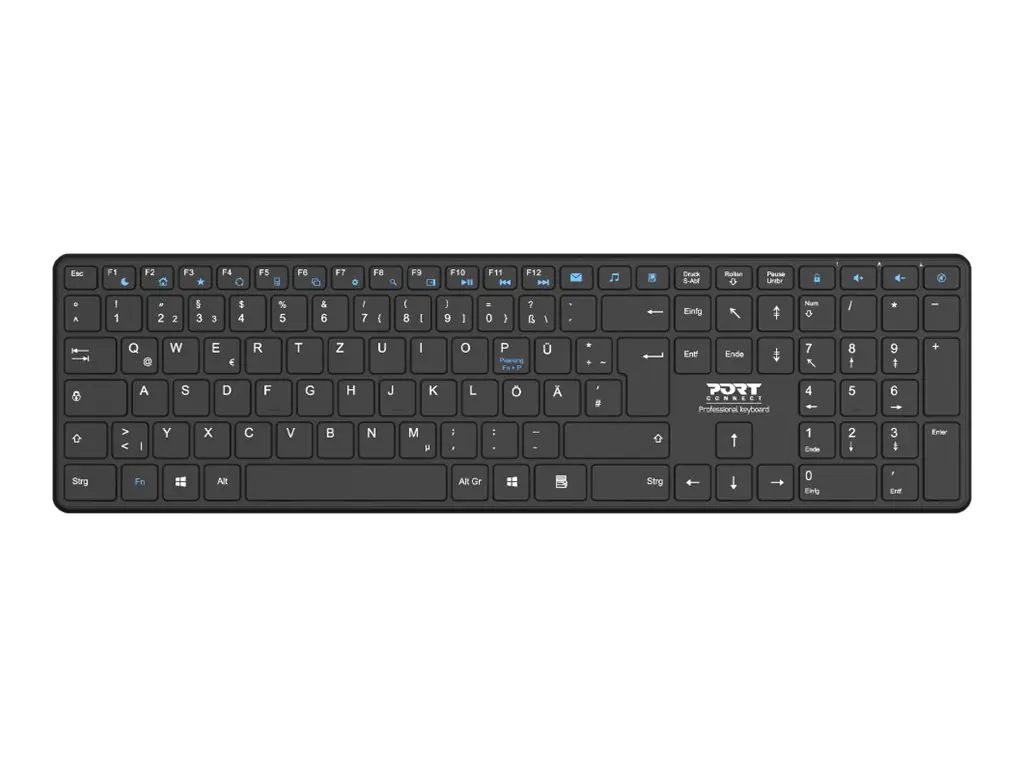 PORT Connect OFFICE PRO - Tastatur - wiederaufladbar - kabellos - Bluetooth 5.2 - QWERTZ - Deutsch