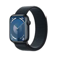 Apple Watch Series 9 (GPS) - 45 mm - Midnight Aluminium - intelligente Uhr mit Sportschleife - weiches, zweilagiges Nylon - Midnight - 64 GB - Wi-Fi, Bluetooth, UWB - 38.7 g