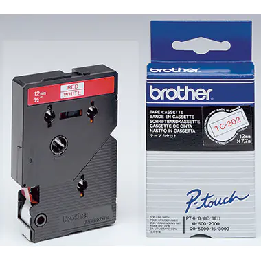 Brother - Weiß, Rot - Rolle (1,2 cm x 7,7 m) 1 Stck. Druckerband - für P-Touch PT-15, PT-20, PT-2000, PT-3000, PT-500, PT-5000, PT-6, PT-8, PT-8E Brother - Weiß, Rot - Rolle (1,2 cm x 7,7 m) 1 Stck. Druckerband - für P-Touch PT-15, PT-20, PT-2000, PT-3000, PT-500, PT-5000, PT-6, PT-8, PT-8E