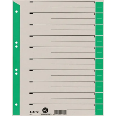 Leitz Trennblatt DIN A4, Überbreite Kraftkarton, recycelt grün schwarz 100 St./Pack. Leitz Trennblatt DIN A4, Überbreite Kraftkarton, recycelt grün schwarz 100 St./Pack.