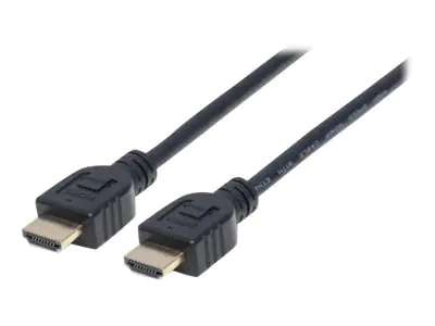 Manhattan HDMI Cable with Ethernet (CL3 rated, suitable for In-Wall use), 4K@60Hz (Premium High Speed), 5m, Male to Male, Black, Ultra HD 4k x 2k, In-Wall rated, Fully Shielded, Gold Plated Contacts, Lifetime Warranty, Polybag - Highspeed - HDMI-Kabel mit Manhattan HDMI Cable with Ethernet (CL3 rated, suitable for In-Wall use), 4K@60Hz (Premium High Speed), 5m, Male to Male, Black, Ultra HD 4k x 2k, In-Wall rated, Fully Shielded, Gold Plated Contacts, Lifetime Warranty, Polybag - Highspeed - HDMI-Kabel mit