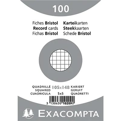 Exacompta Karteikarte 10209E DIN A6 kariert weiß 100 St./Pack. Exacompta Karteikarte 10209E DIN A6 kariert weiß 100 St./Pack.