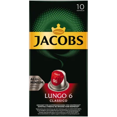Jacobs LUNGO 6 CLASSICO, Kaffeekapsel, Lungo, Nespresso, 10 Tassen, Box 4057022