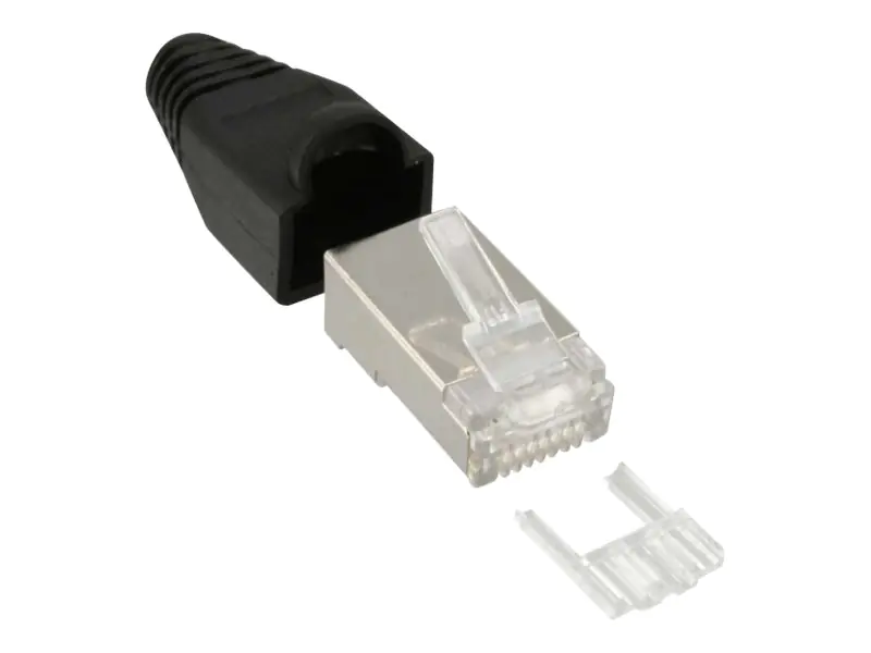 InLine - Netzwerkanschluss - RJ-45 (M) - abgeschirmt - Schwarz (Packung mit 100)