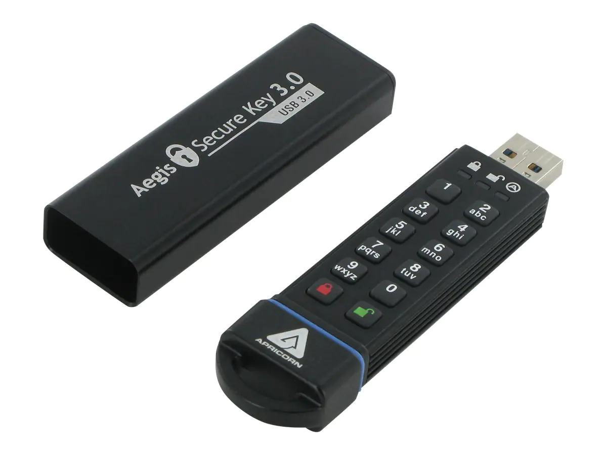 Apricorn Aegis Secure Key 3.0 - USB-Flash-Laufwerk - verschlüsselt - 16 GB - USB 3.0 - FIPS 140-2 Level 3