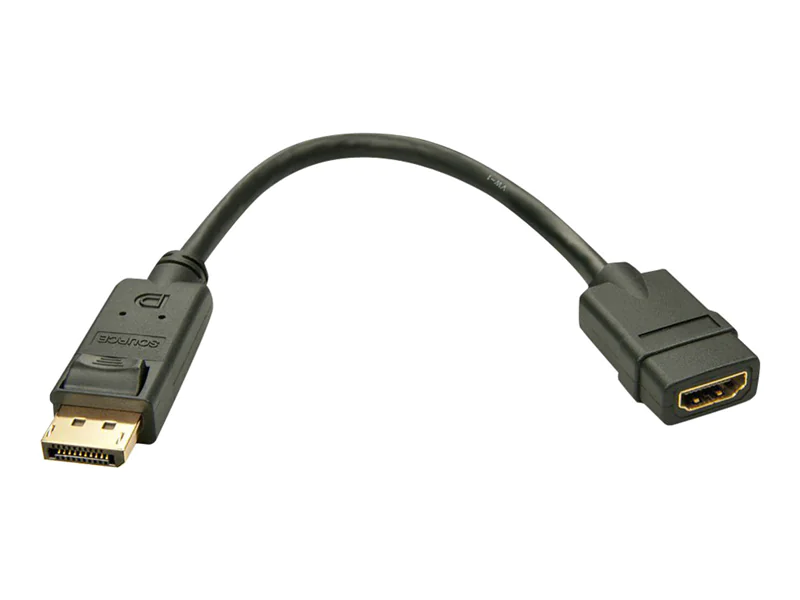 Lindy - Videoadapter - DisplayPort männlich zu HDMI weiblich - 0.15 m - Schwarz Lindy - Videoadapter - DisplayPort männlich zu HDMI weiblich - 0.15 m - Schwarz