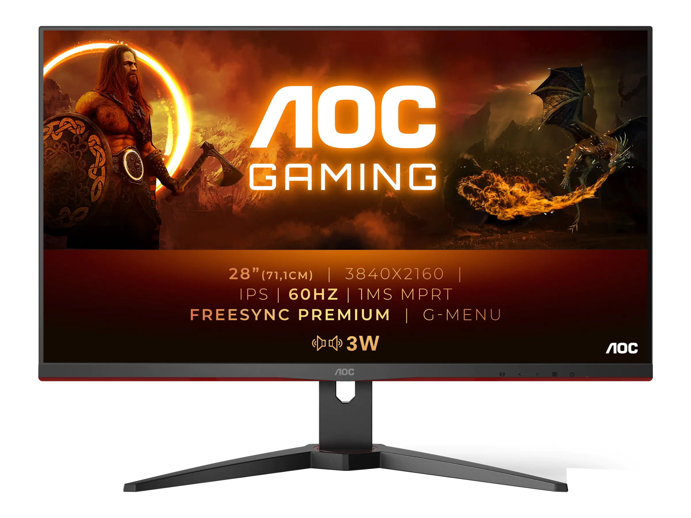 AOC Gaming U28G2AE/BK - LED-Monitor - Gaming - 71 cm (28")