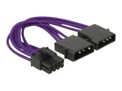 Delock - Netzteil - interne Stromversorgung, 4-polig (M) bis 8-poliger PCIe Power (M) - 15 cm - lila