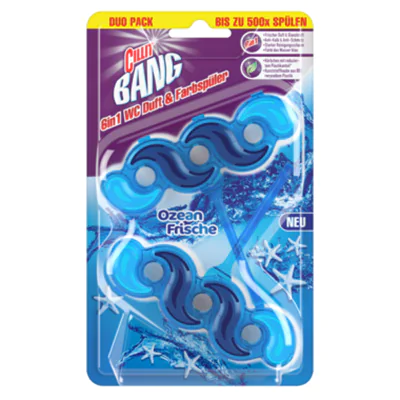 CILLIT BANG WC-Duftspüler 6in1 Ozean Frische 2 x 39 g/Pack. CILLIT BANG WC-Duftspüler 6in1 Ozean Frische 2 x 39 g/Pack.
