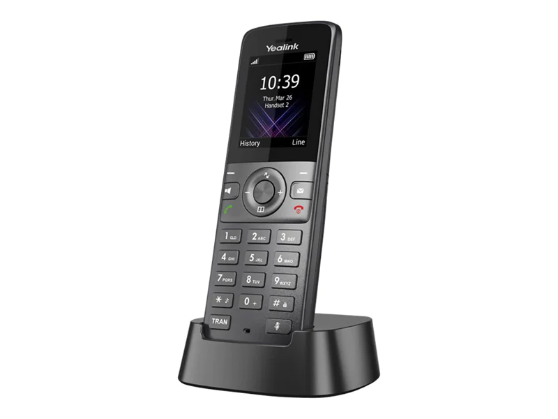 Yealink W73H, IP-Mobiltelefon, Schwarz, Kabelloses Mobilteil, Tisch/Wand, 50 m, 300 m